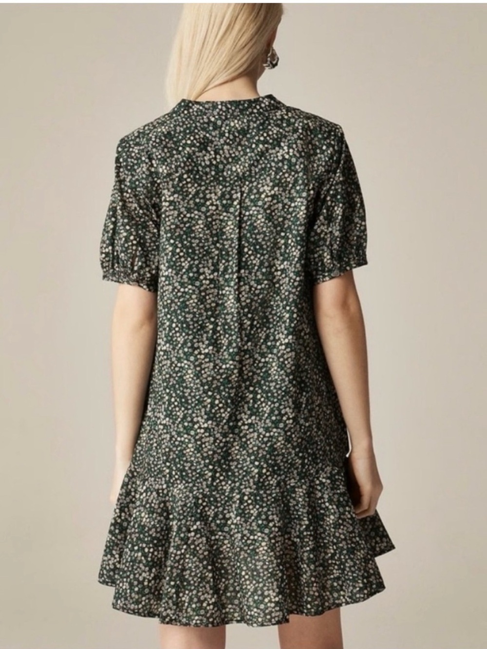 J. Crew Dark Green Floral Mini Dress, liberty fabric - Picture 2 of 6